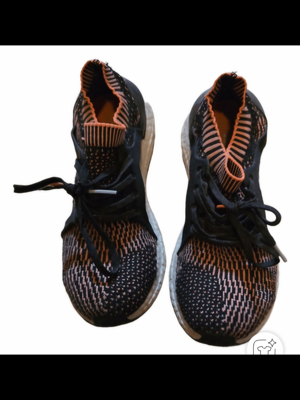 Adidas Size 8 Sock Sneaker Womans Peachish Orange And Black Shoes
